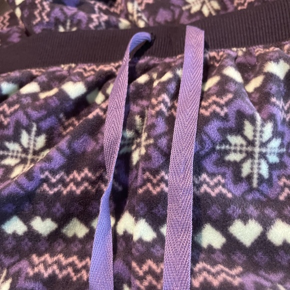 Fleece super soft micro fleece pants Nordic pattern Drawstring - Picture 2 of 5